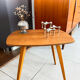 Table d'appoint vintage en bois et pieds compas