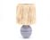 Lampe bleue en céramique, abat jour en raphia, années 60