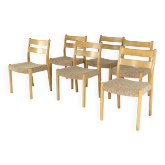 Lot de 6 chaises en chêne EMC Mobler 'Lem' - design danois - chêne