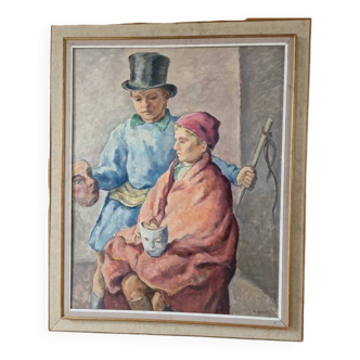 Raymond Rochette (1906-1993), painter of the Creusot factory - Oil on canvas mounted on panel
