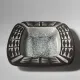 Danish Studio Geometric Charcoal Bowl From Frank Keramik, 1960s