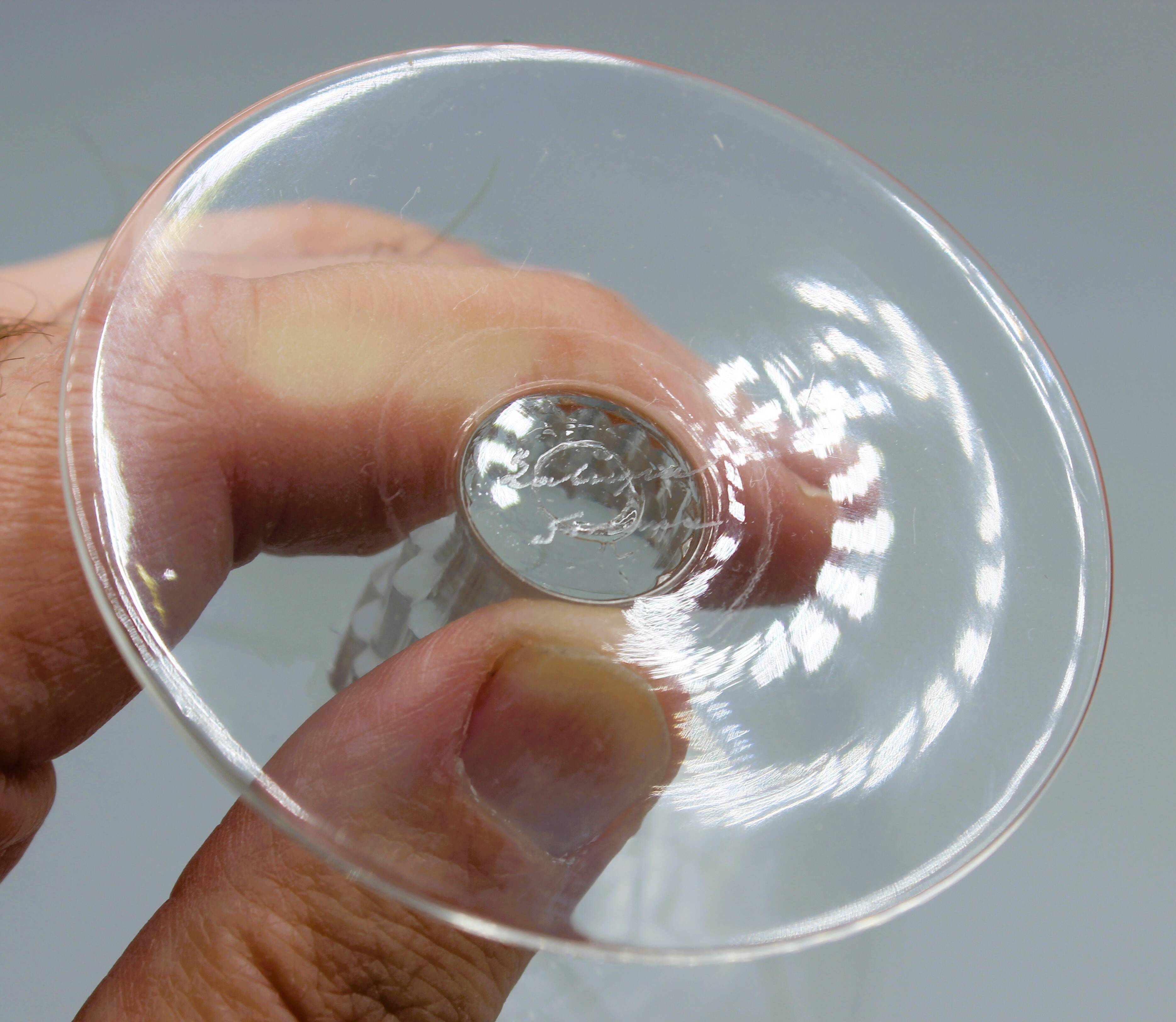 Beautiful crystal glass signed lalique france bamboo model