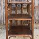 Small vintage shelf in rattan and wood — exotic bohemian, 60s 70s