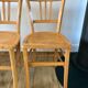 Set of 5 Luterma light blond wood bistro chairs from the 50s