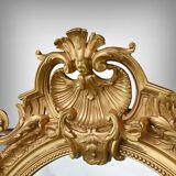 Large Gilded Wood Mirror, Louis XV Style – Part 2 of the 19th Century