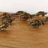 Set of 2 pairs of bronze curtain embrases