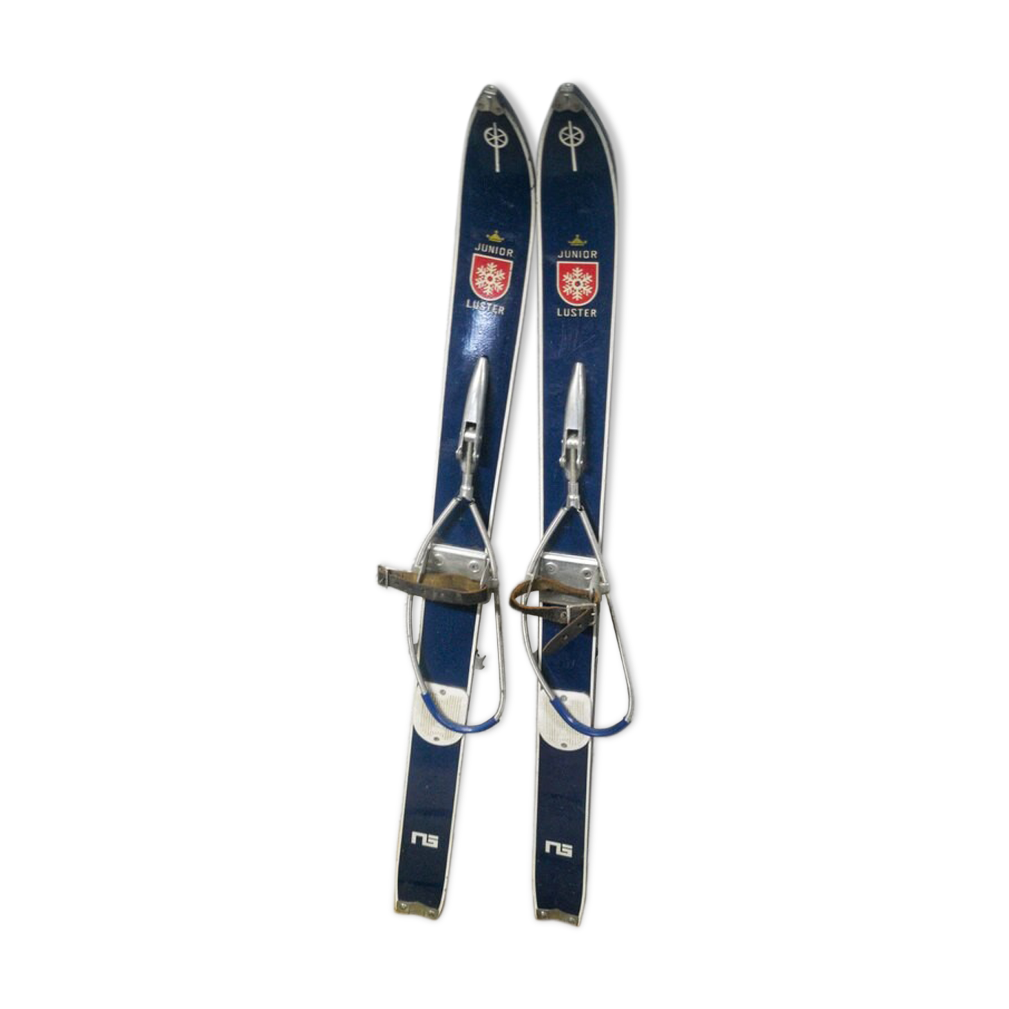 Pair of old wooden skis for children