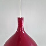 Red Murano glass pendant lamp by Paulo Venini for Venini, Italy 1960's