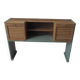 Console made with some old walnut elements. Unique smoky green piece.