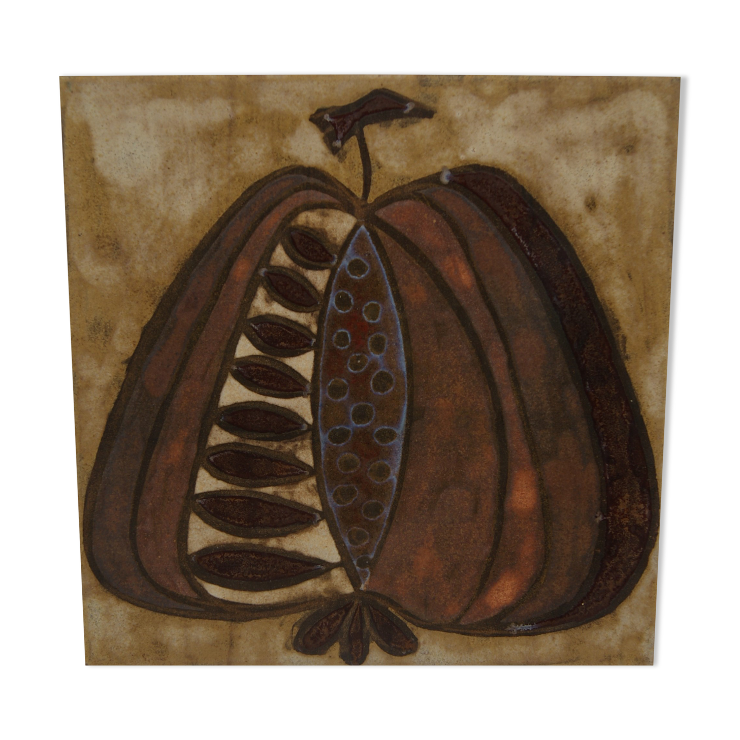 Vintage Vallauris ceramic tile