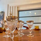 Set of 6 engraved digestive/liqueur/port/drop glasses