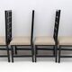 Four Black Lacquered High Back Chairs, 1979