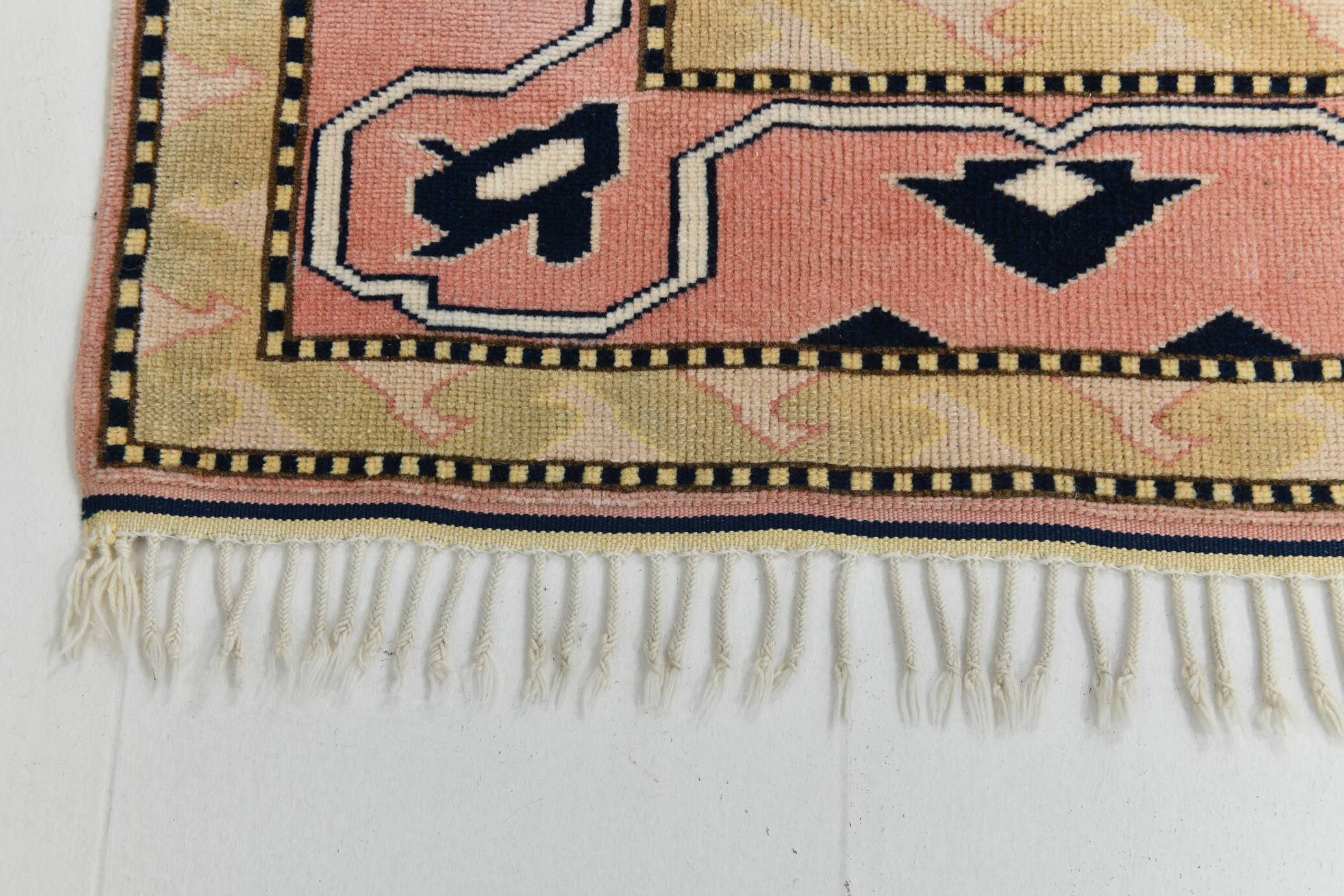 6x8 Pink & Navy Blue Oriental Vintage Rug, 186x247Cm