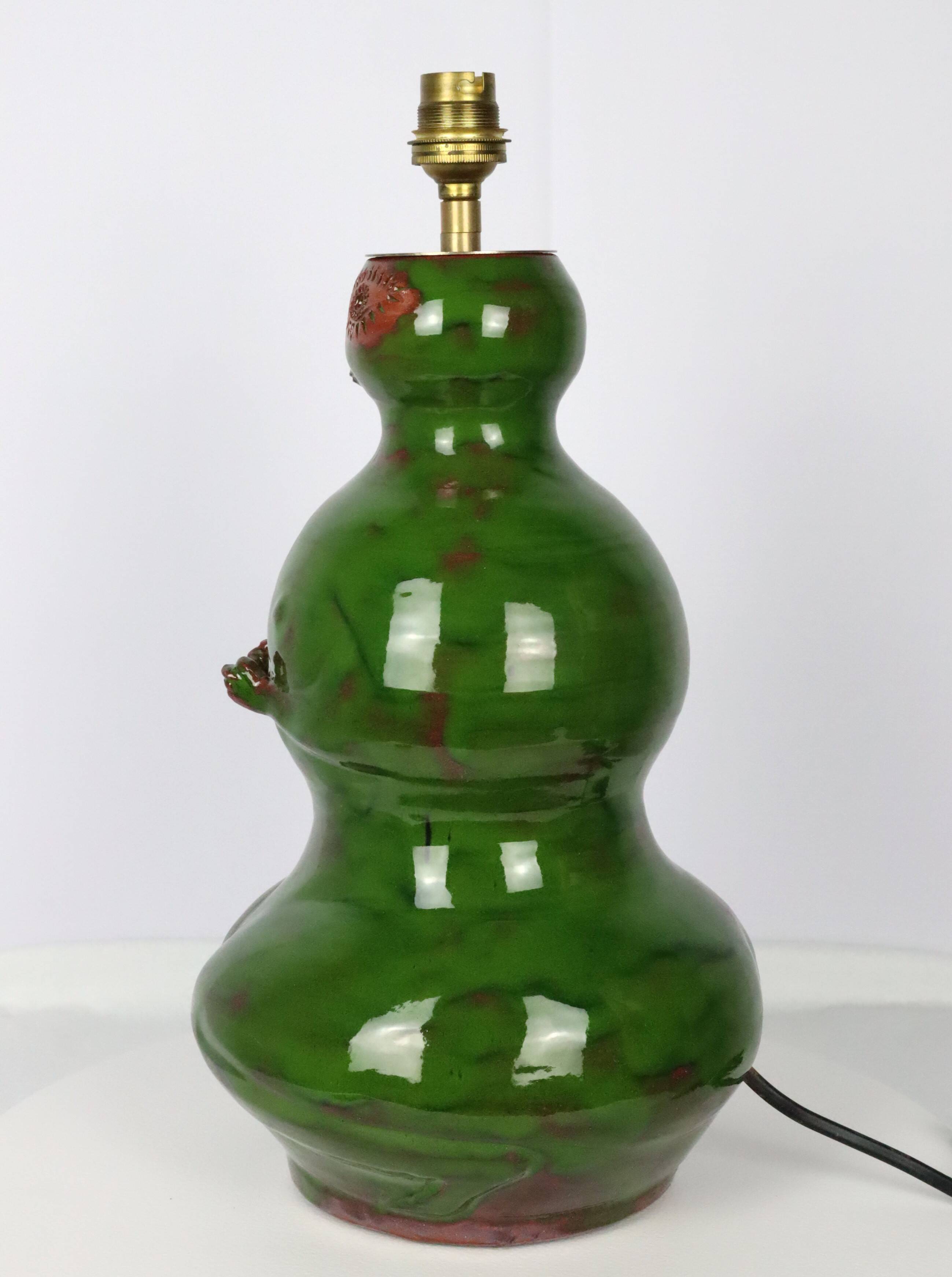 Michel Argans 1990 ceramic anthropomorphic lamp