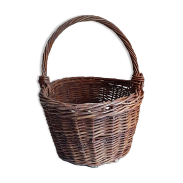 Panier ovale en osier vintage