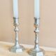 Pair of Pioneer EPNS silver-plated nickel candlesticks