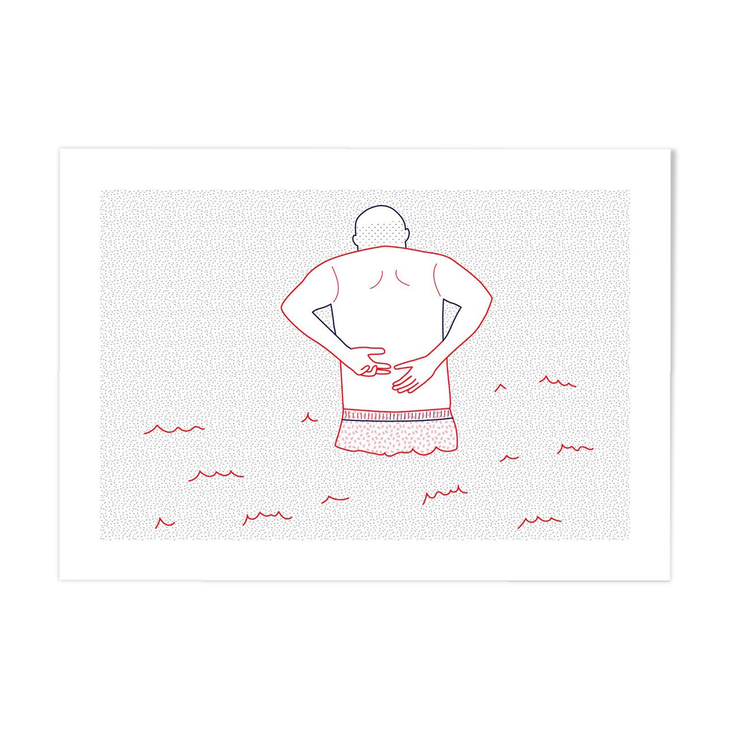 Illustration A4 naiade no. 3/8 brittany bather sea