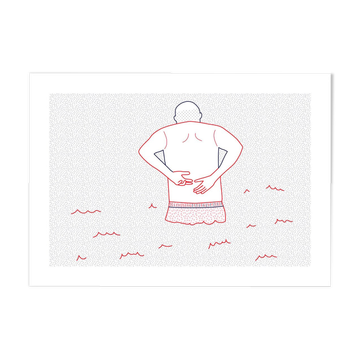 Illustration A4 naiade no. 3/8 bretagne baigneuse mer