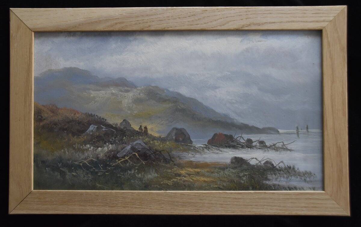 French school, late 19th century Coastal landscape, oil on paper