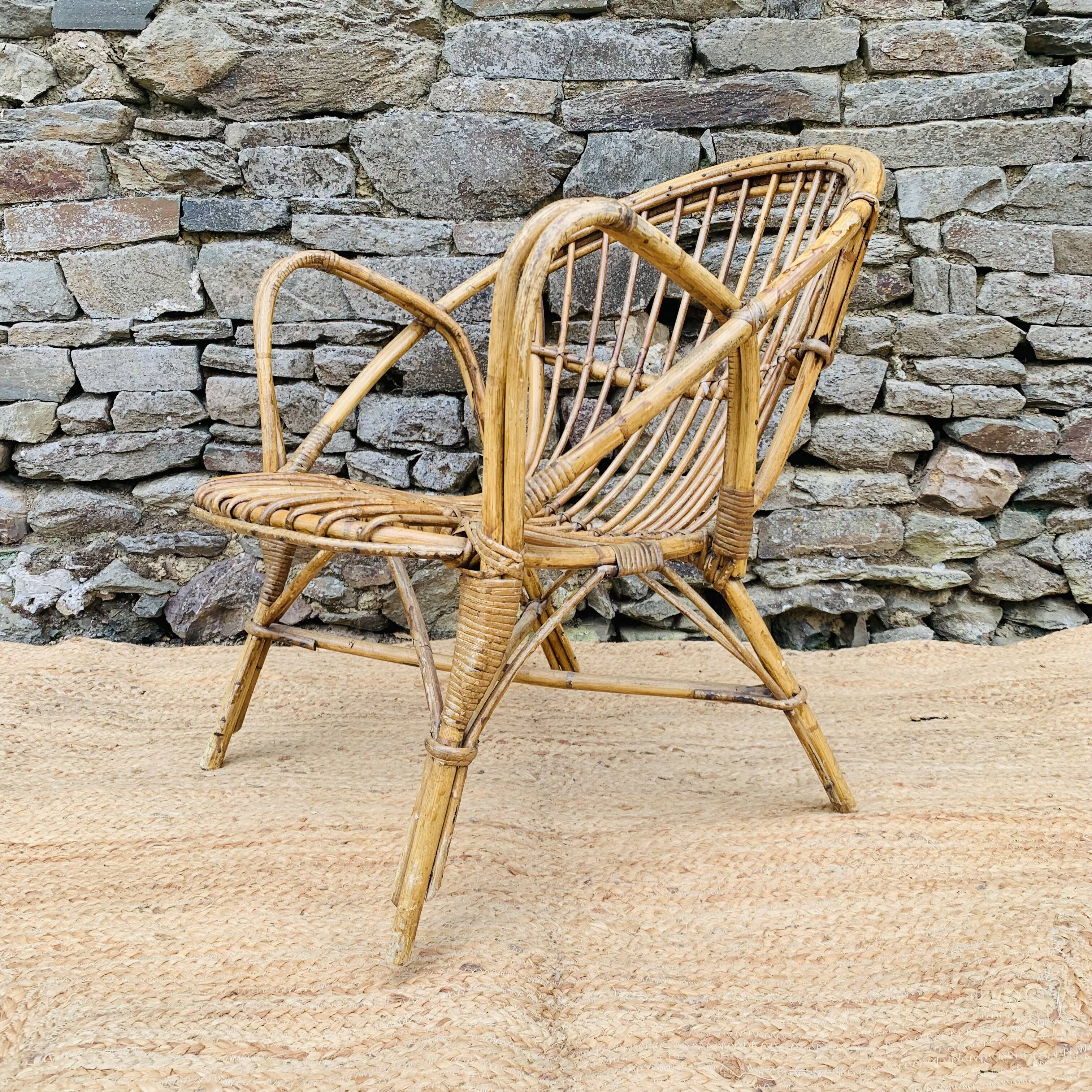 Vintage rattan armchair