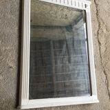 Mid-20th century white wooden fireplace trumeau