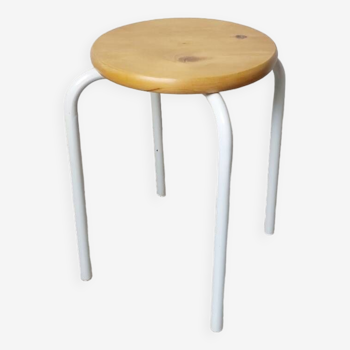 80s wood and metal stool
