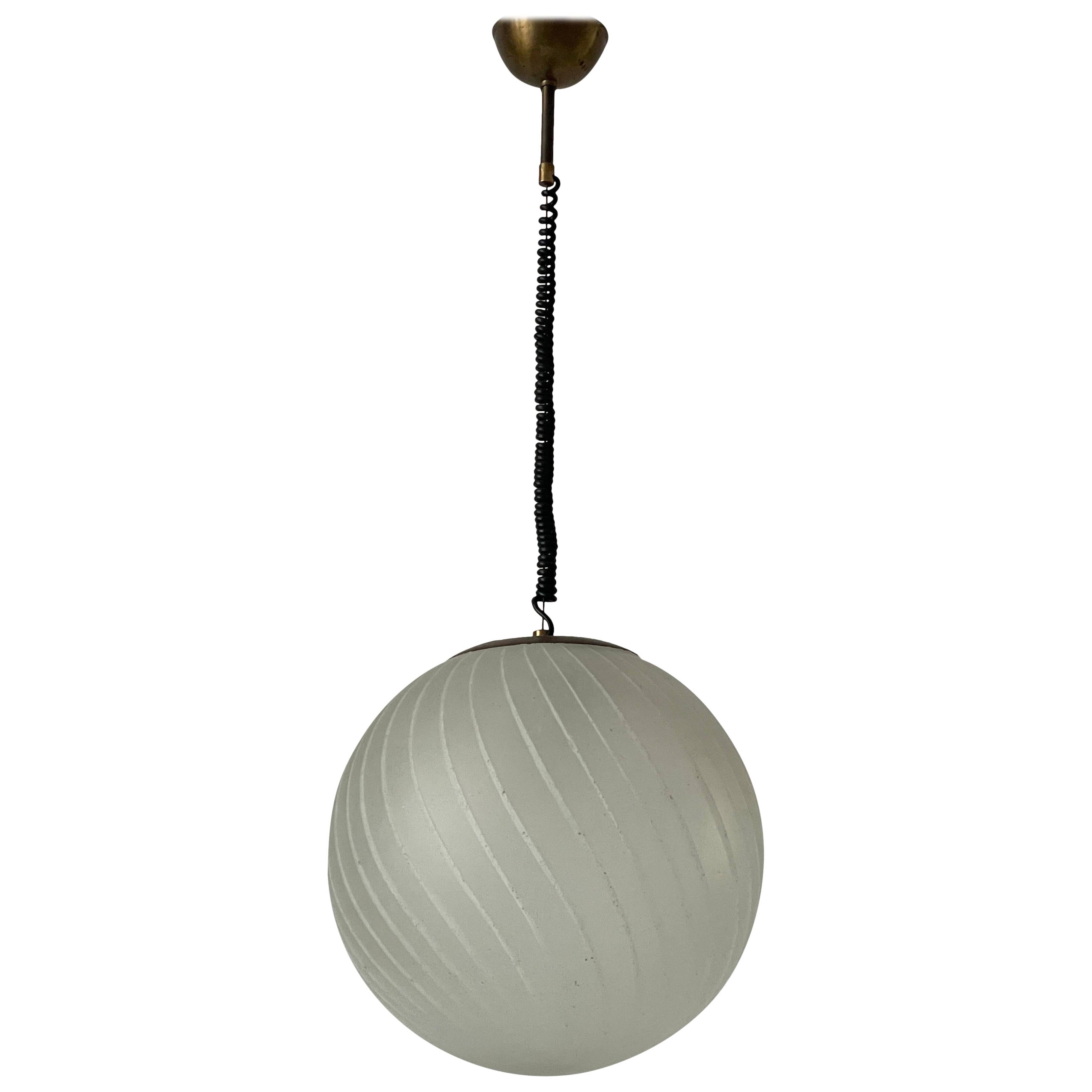 Italian suspended glass lamp Ball and Ball, 1960s, Italy