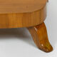 Danish Biedermeier elm occasional table with carved base and drawer