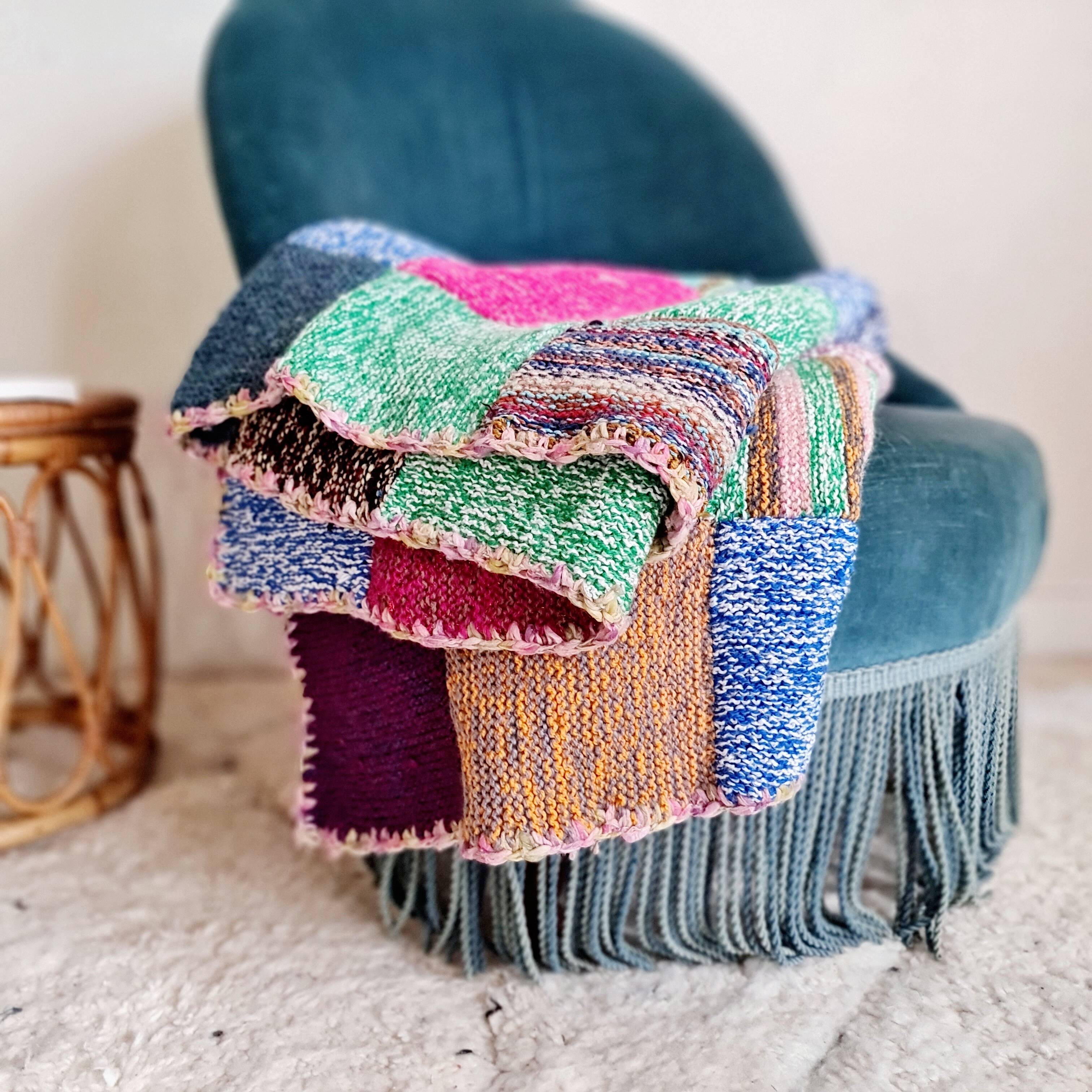 Vintage wool patchwork plaid