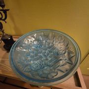 Art Deco ceiling light in pressed glass signed Degué – Ø 35 cm