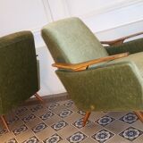 Lot of 2 armrests 50s/60s teak club chairs