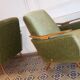 Lot de 2 fauteuils club accoudoirs teck années 50/60
