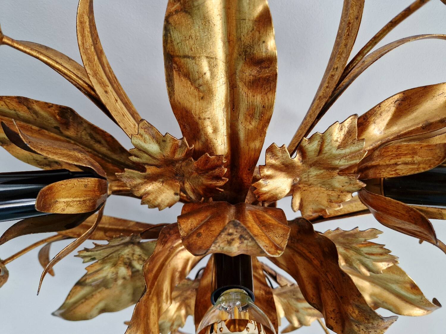 Italian ceiling light in gold-tone metal, 1970s