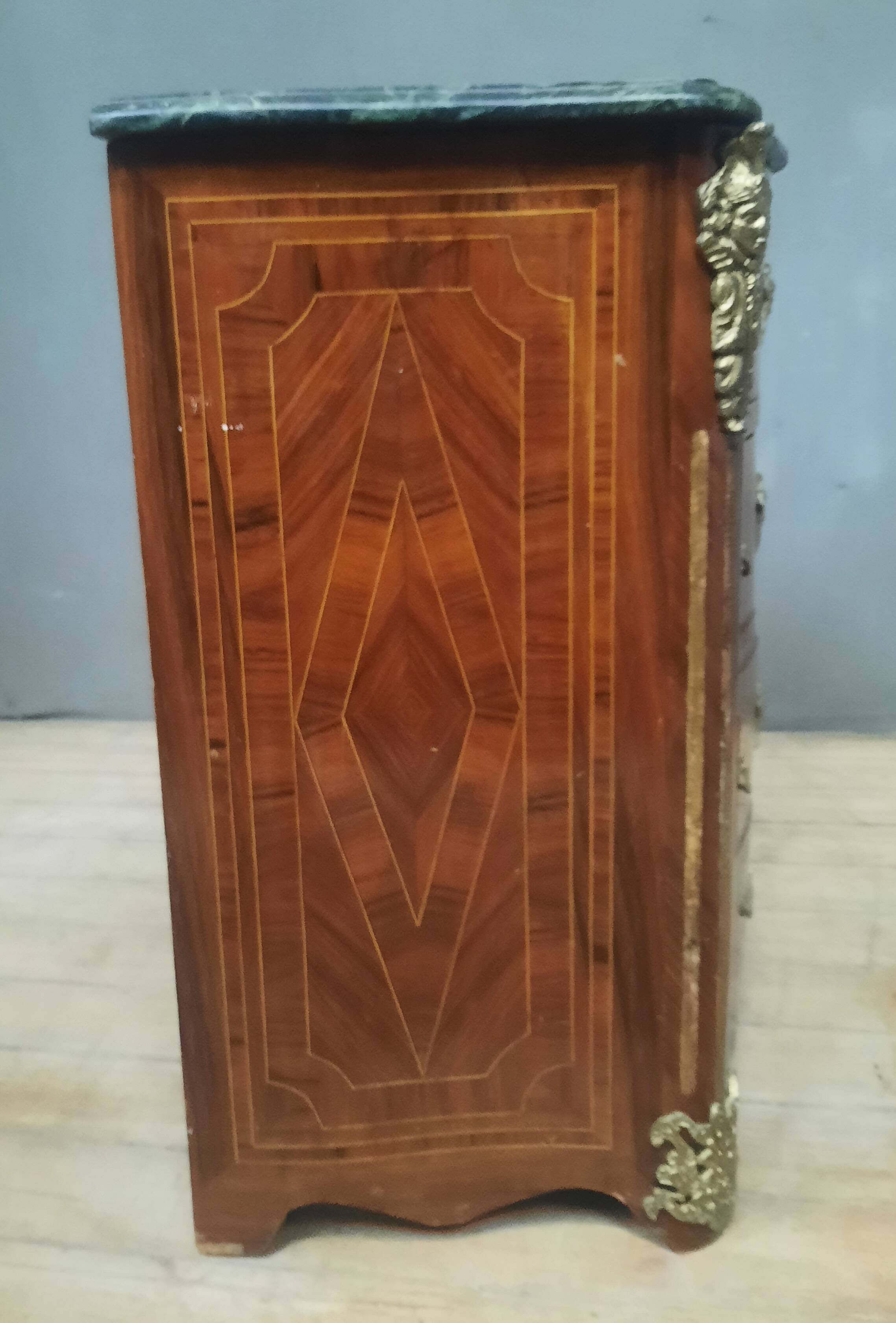 Louis XIV style marquetry chest of drawers