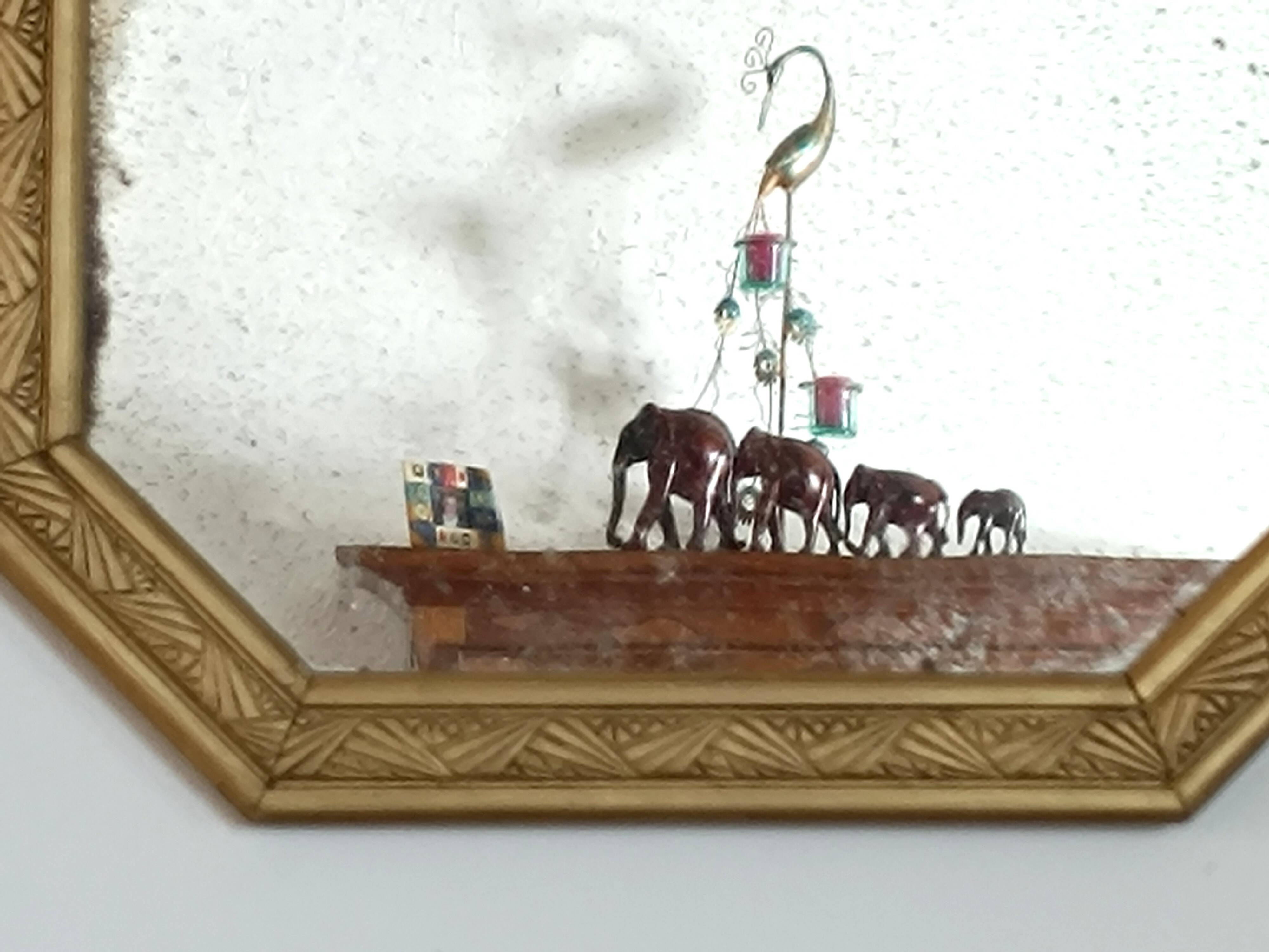 Small octagonal art nouveau mirror