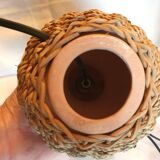 2 rattan bedside lamps