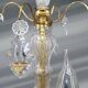 Pair of Louis XV Style Bronze & Crystal Chandeliers with 4 Lights