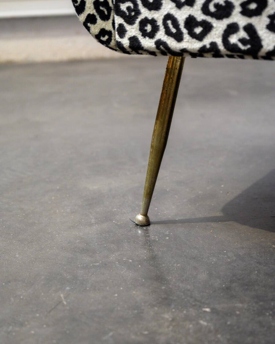 Italian leopard print fabric sofa