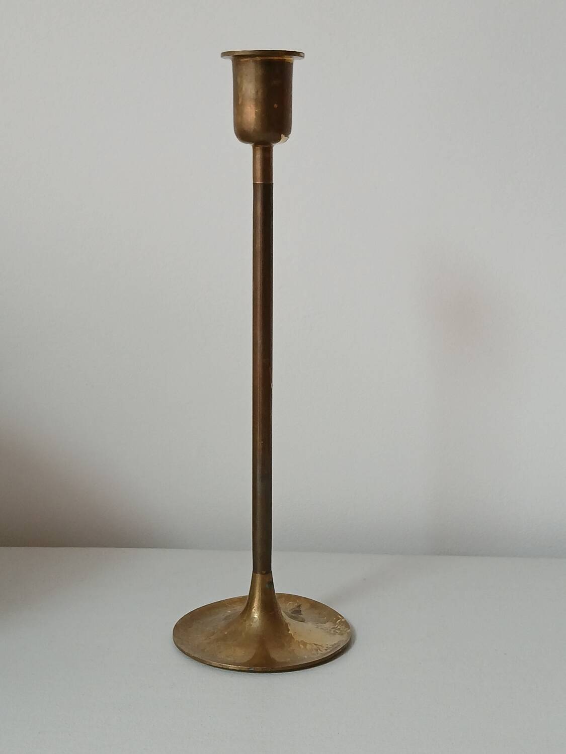 Brass candle holder, straight shape