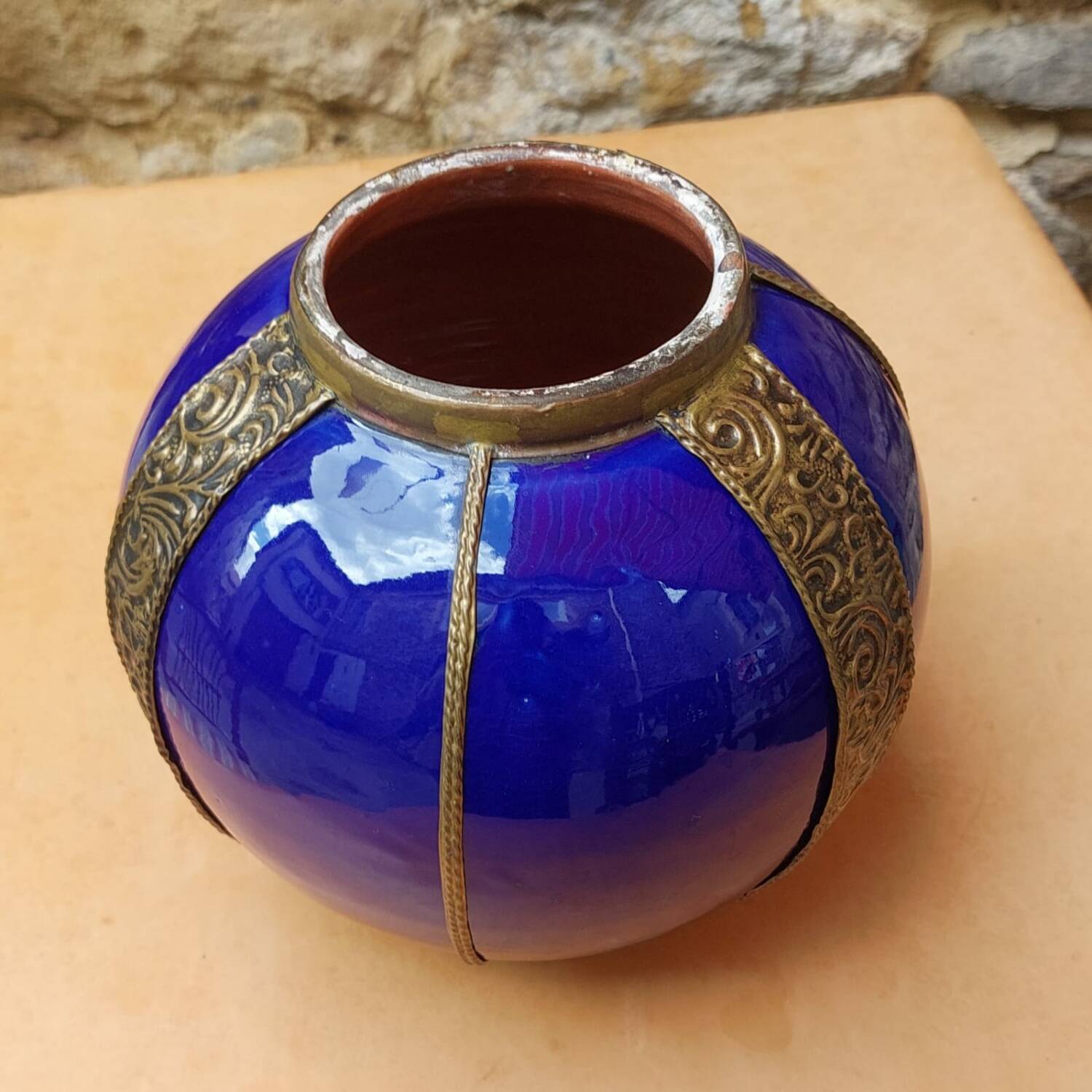 Glazed pottery vase