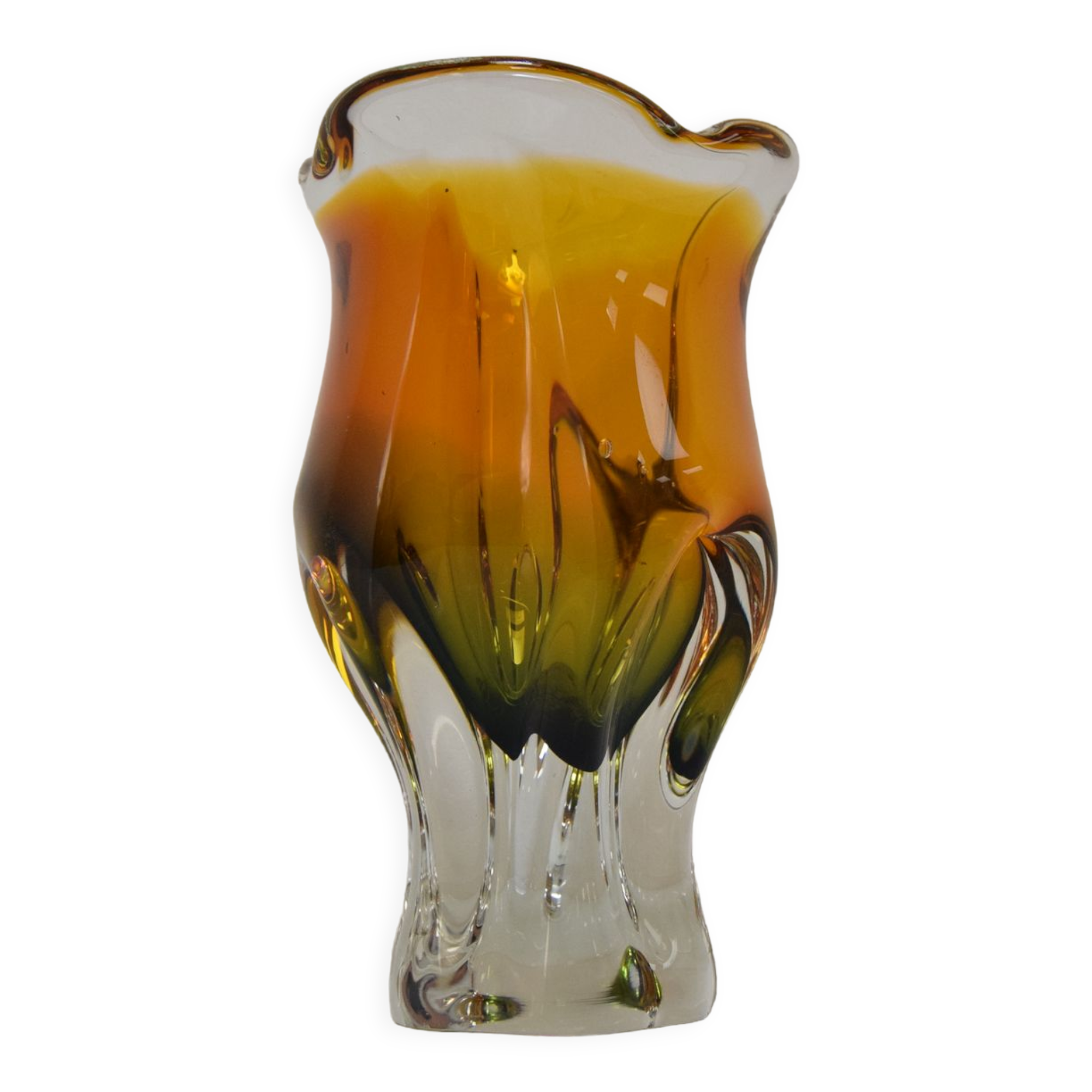 Art Glass Vase by Josef Hospodka for Glasswork Chribska,1960's.