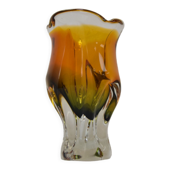 Art Glass Vase by Josef Hospodka for Glasswork Chribska,1960's.