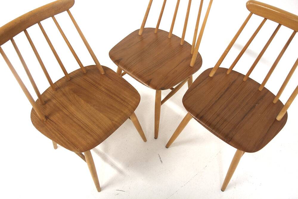 Set de 3 chaises scandinave "Fanett" par Ilmari Tapiovaara, Suède, 1960