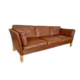 Vintage danish mid century mogens hansen 3 person cognac leather sofa 1960,s