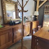 Vintage rattan bamboo parrot coat rack