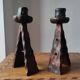 Pair of vintage brutalist candlesticks from the 1950s-60s