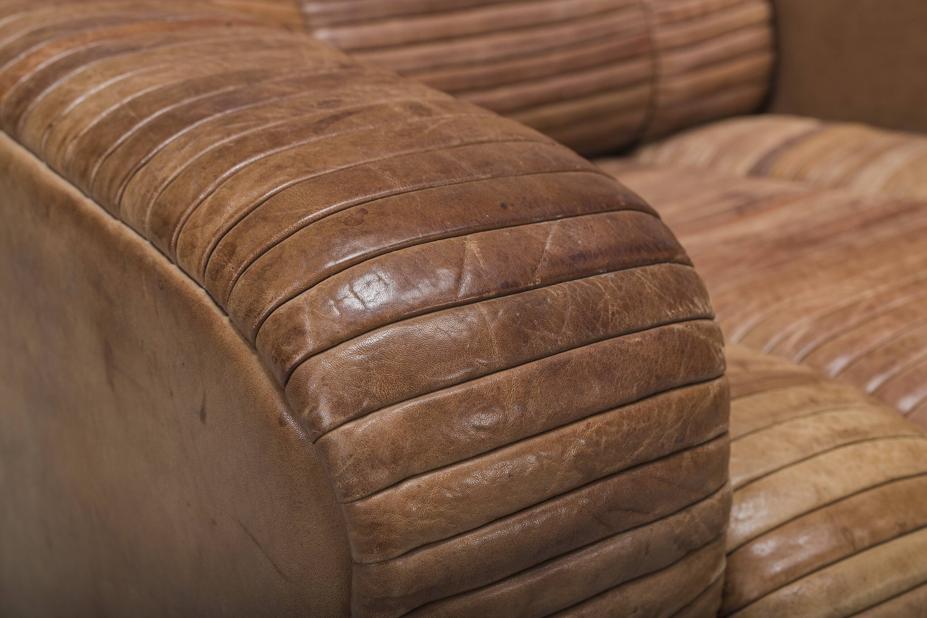 Set of Armchairs in Patchwork Leather by Ernst Lüthy for De Sede