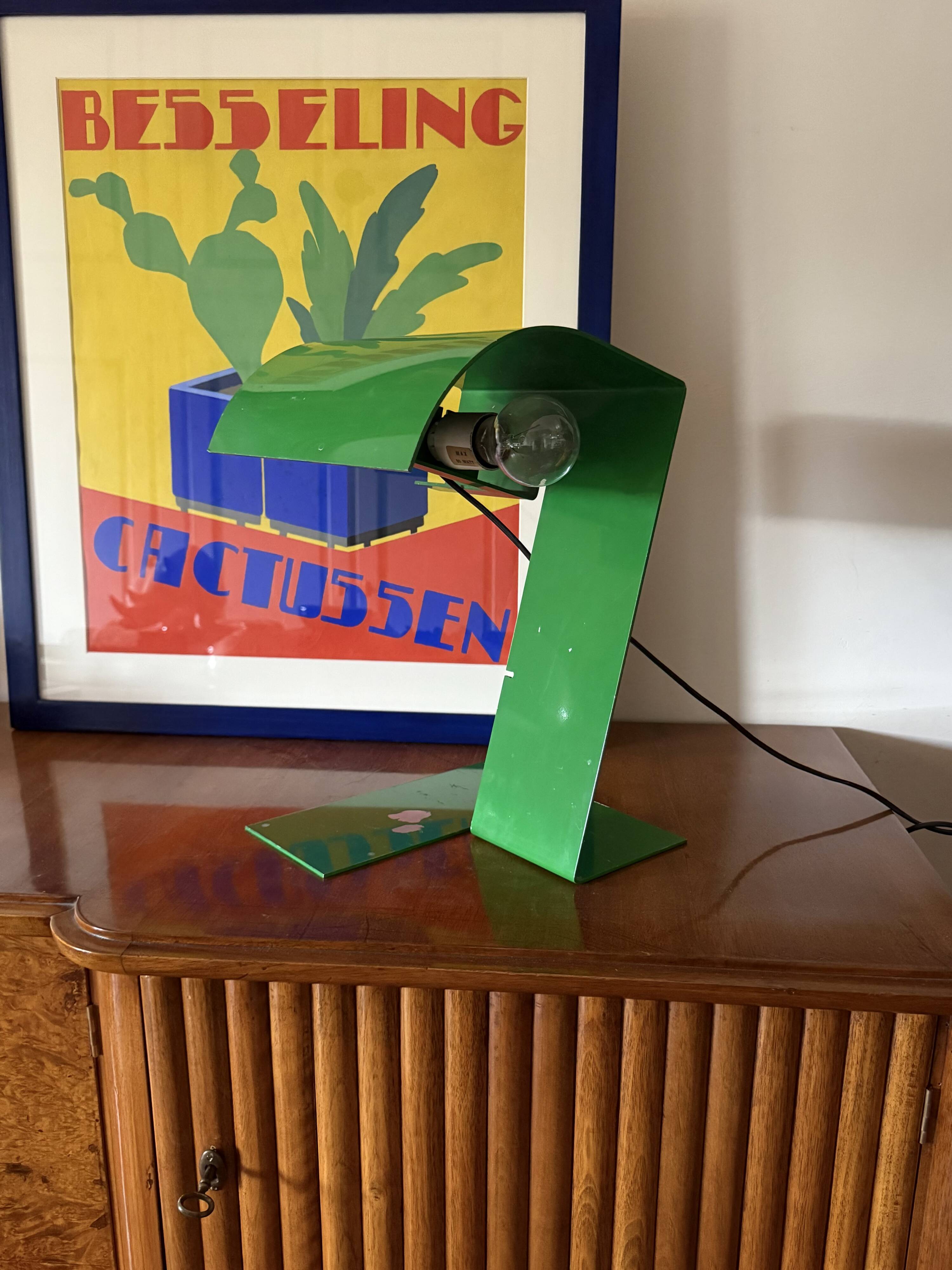 Green 'Blitz' Table Lamp, Trabucco, Vecchi, Volpi, Stilnovo Italy 1972