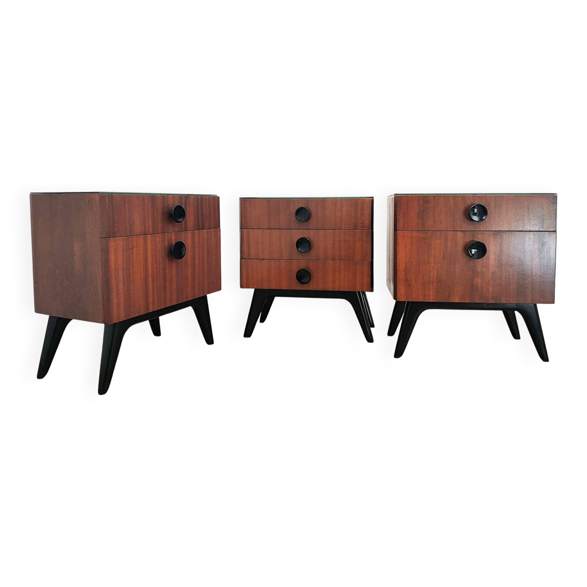Czechoslovakian Nightstands by J. Halabala for UP Závody, 1950s, Set of 3