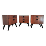 Czechoslovakian Nightstands by J. Halabala for UP Závody, 1950s, Set of 3